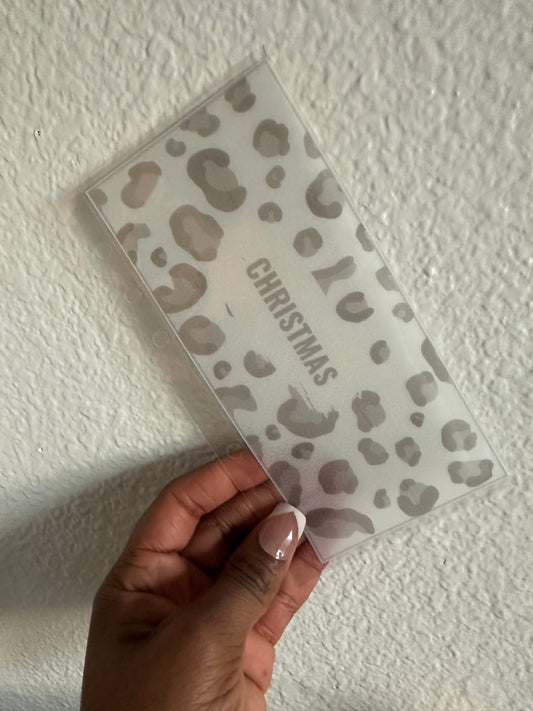 Leopard Print Cash Envelopes Grey
